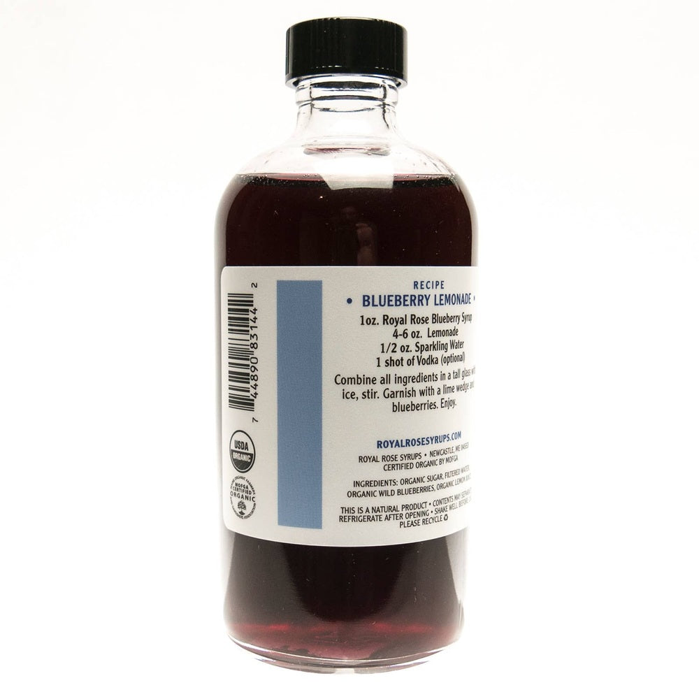 Royal Rose Syrups - Blueberry Organic Simple Syrup - 8 oz