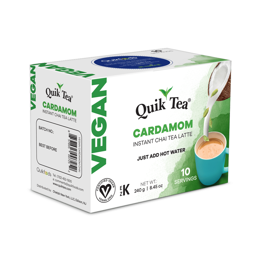Quik Tea - Vegan Cardamom Chai Tea Latte - 10 Count