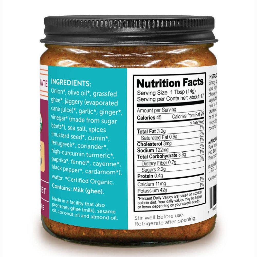 Pure Indian Foods - Madras Curry Simmer Sauce, Organic