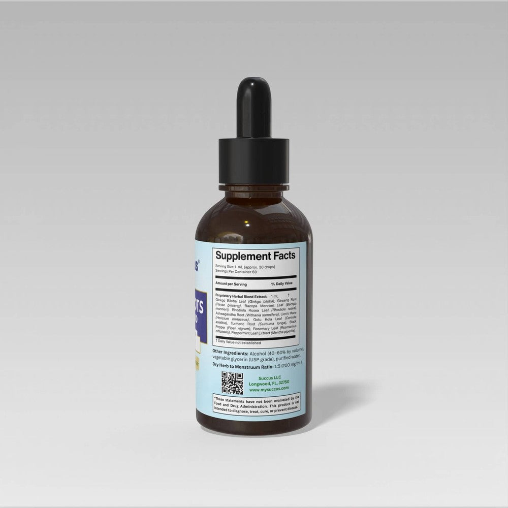 Succus - BrainRoots Tincture – Cognitive Botanical Blend - Alcohol Free / 1 fl oz