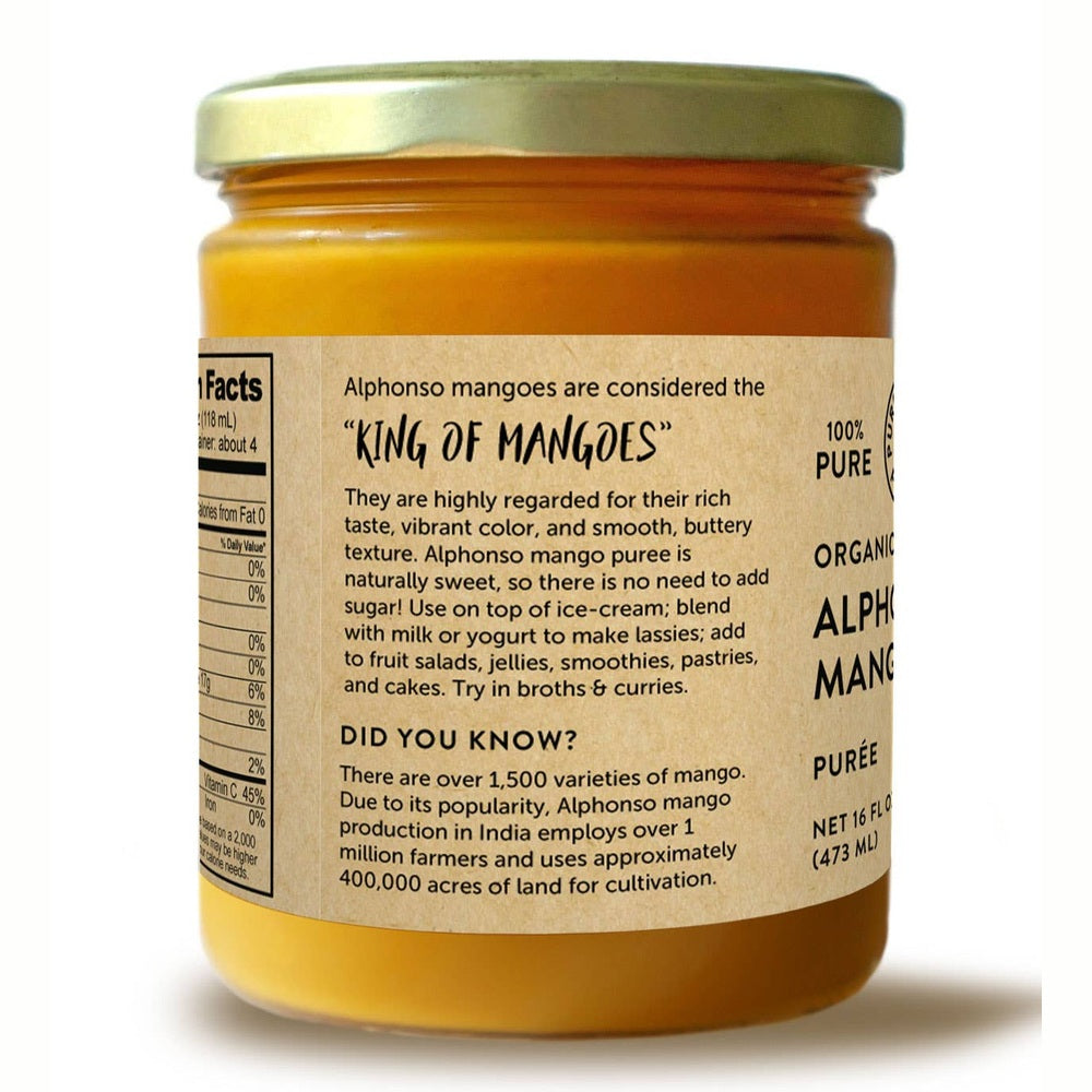Pure Indian Foods - Alphonso Mango Puree, Certified Organic