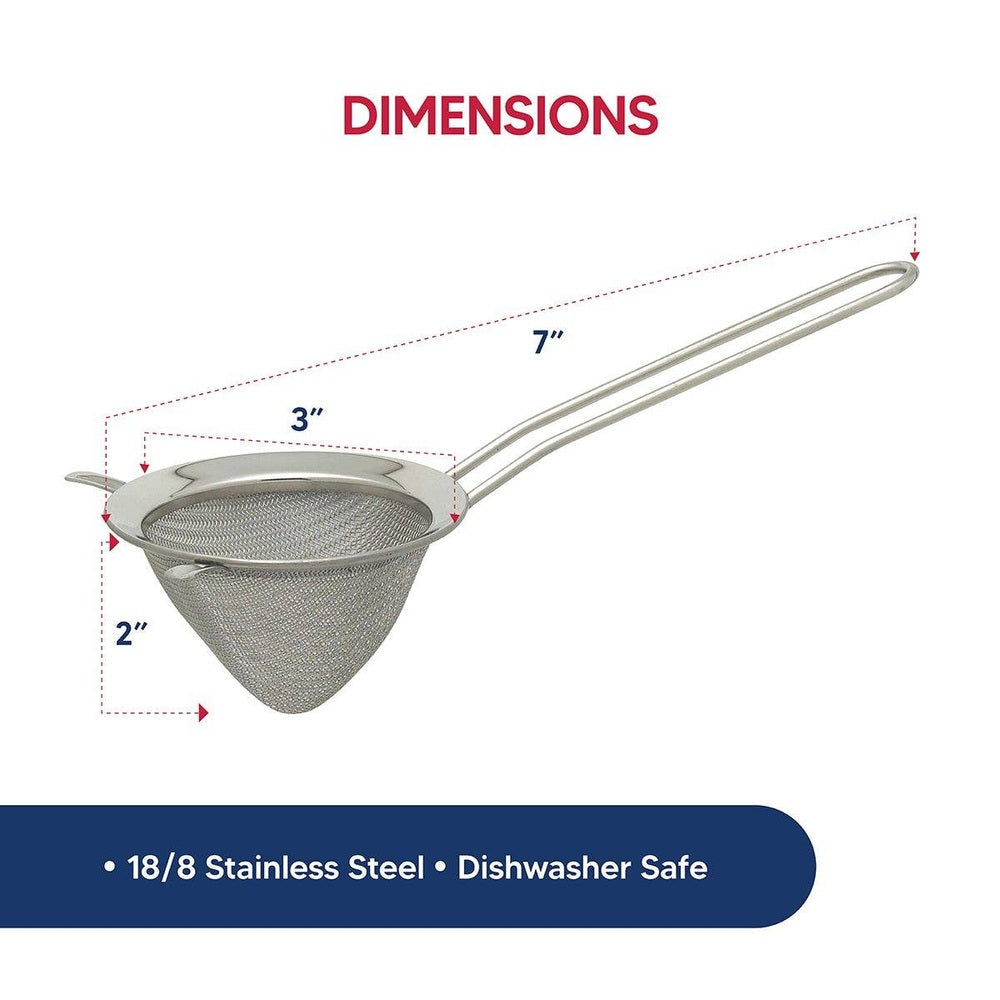 HIC - Harold Import Co. - HIC Kitchen Double-Ear Conical Tea Strainer, 3in