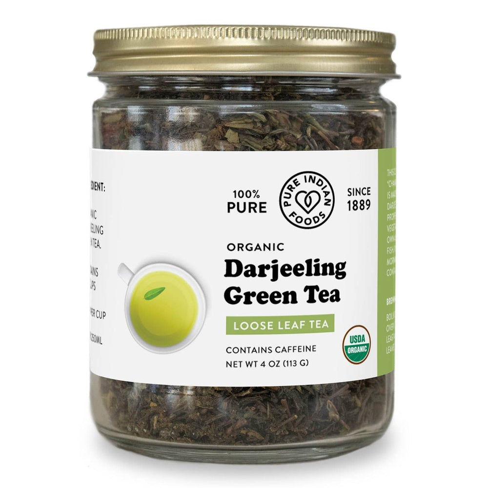 Pure Indian Foods - Darjeeling Green Tea, Certified Organic - 4 oz