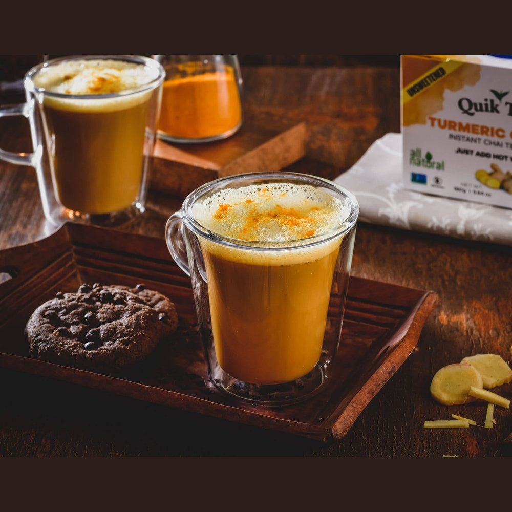 Quik Tea - Unsweetened Turmeric Ginger Chai Tea Latte - 10 Count