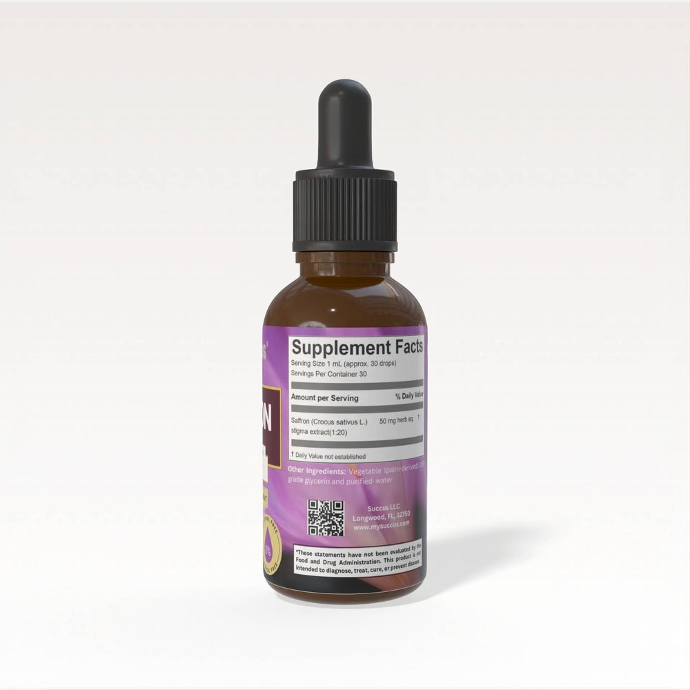 Succus - Saffron Tincture | Traditional Saffron Herbal Extract - Alcohol Free / 1 fl oz