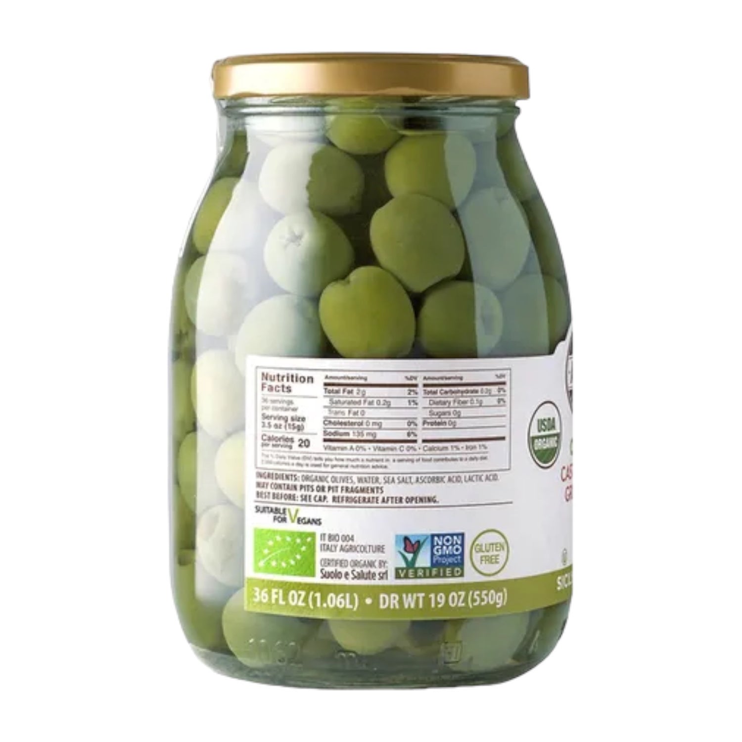 Asaro Organic Castelvetrano Green Olives Pitted