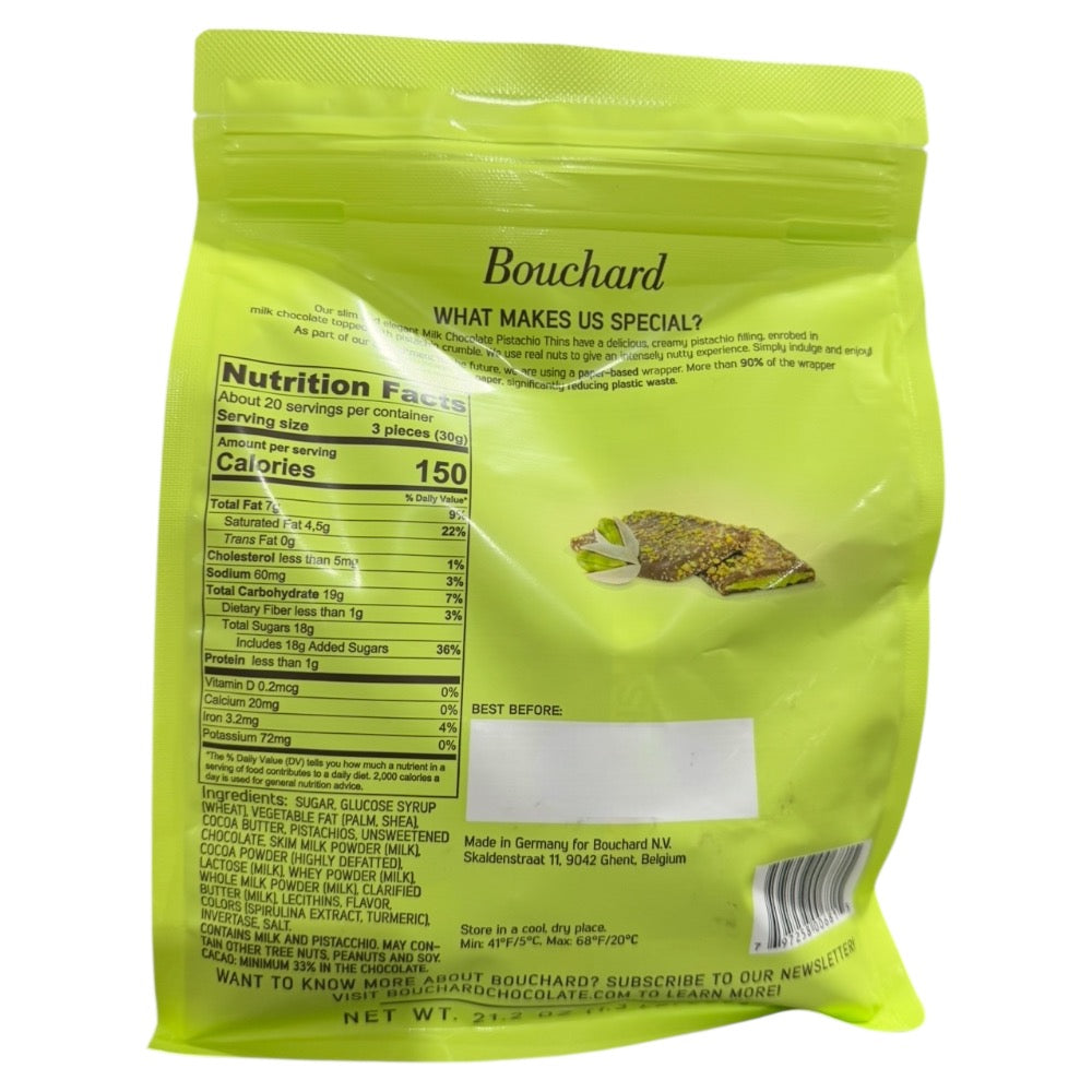 Bouchard chocolate Pistachio Thins