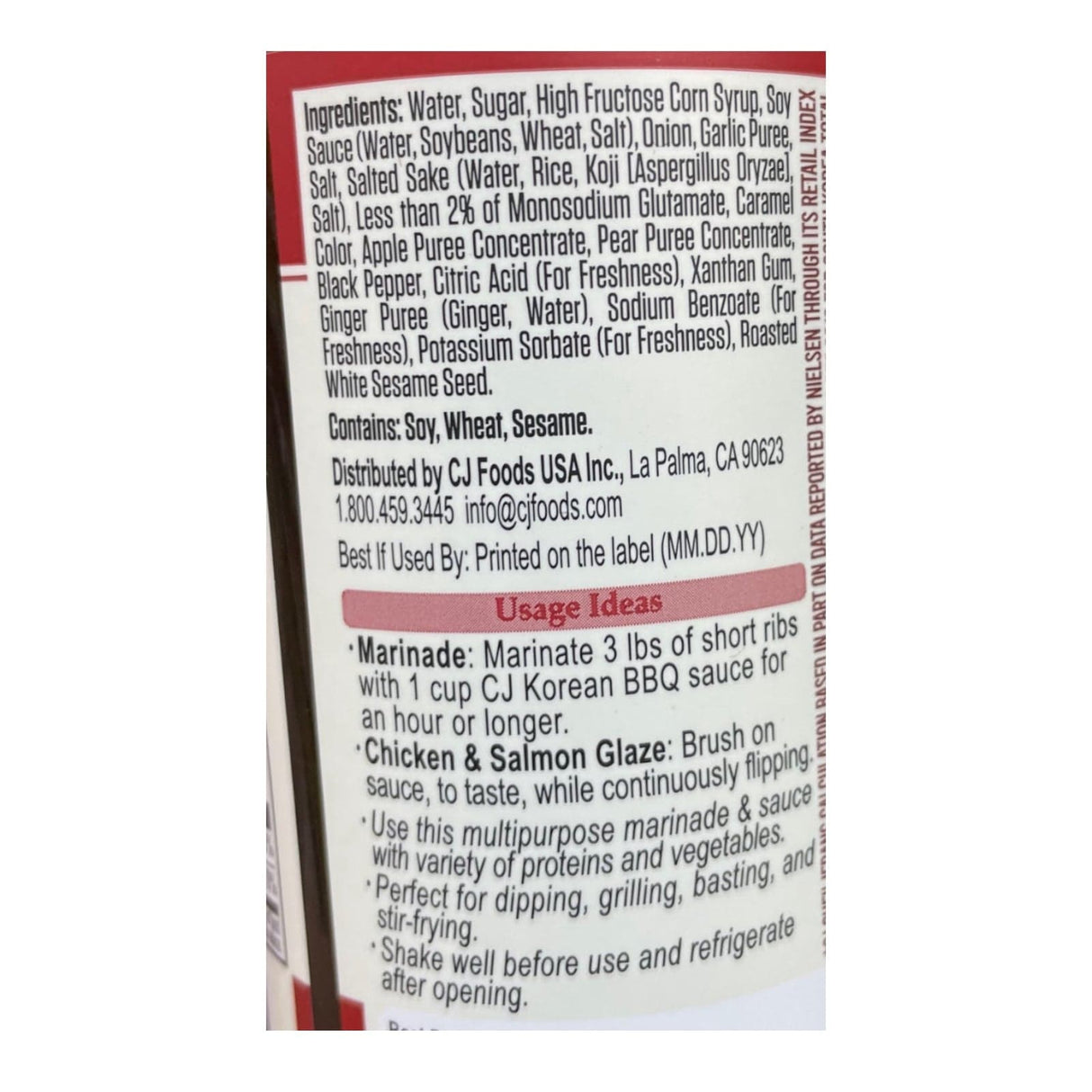 CJ Foods Korean BBQ Sauce Kalbi-Style Marinade Perfect For Ribs