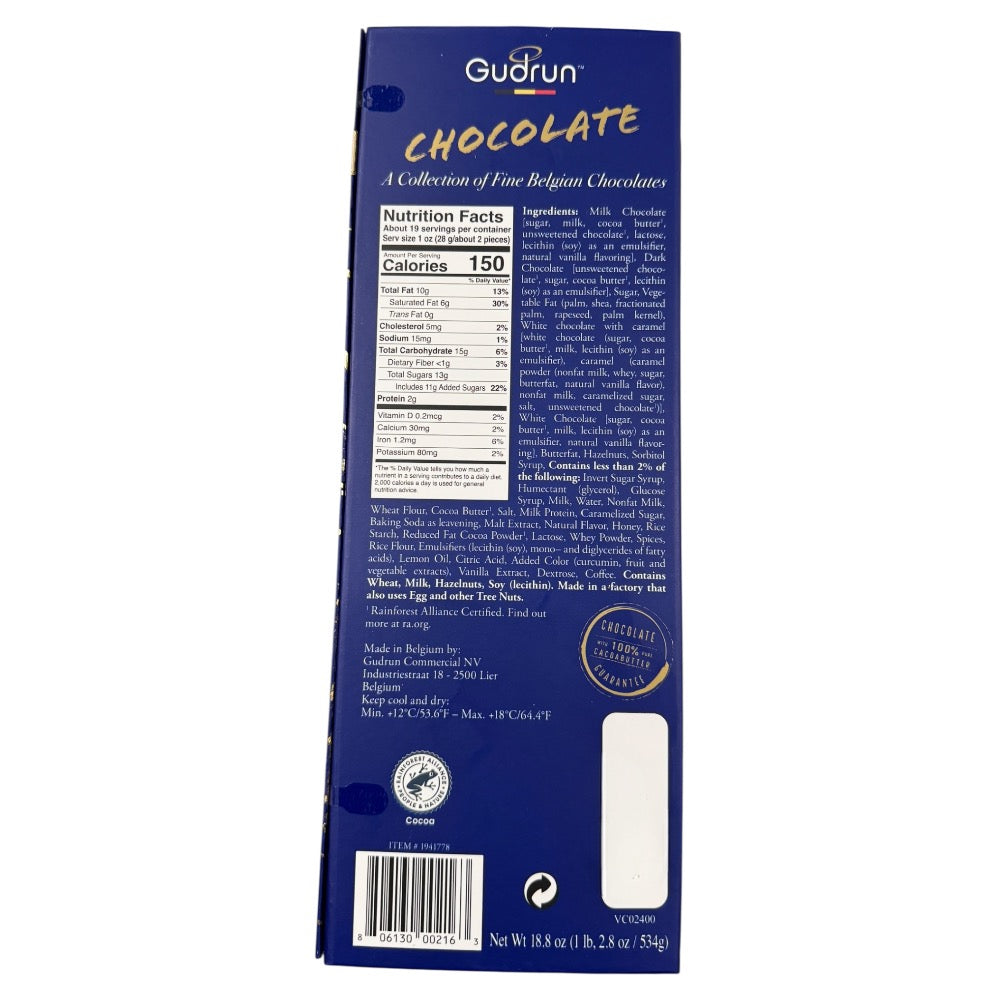 Gudrum Chocolate A Collection of Fine Bengian Chocolates 18.6oz