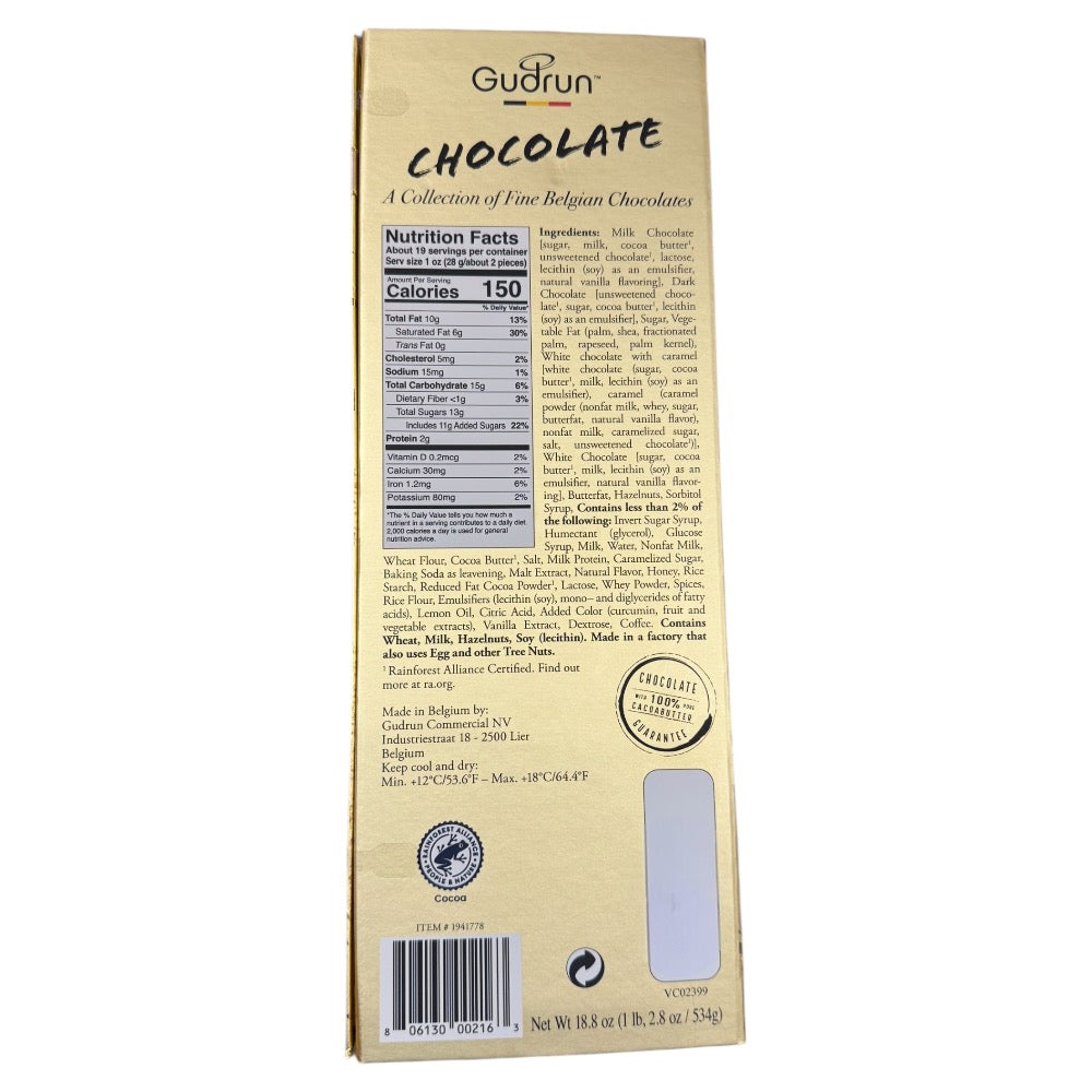 Gudrum Chocolate A Collection of Fine Bengian Chocolates 18.6oz