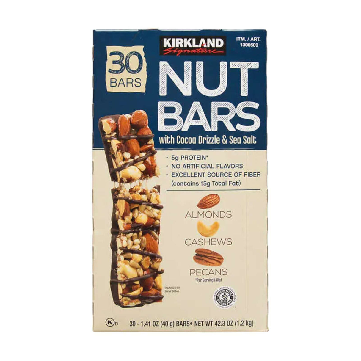 Kirkland Nut Bars with Cocoa Drizzle Sea Salt