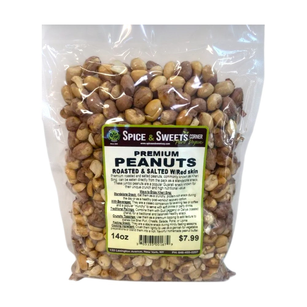 PEANUTS ROASTED & SALTED W/RED SKIN