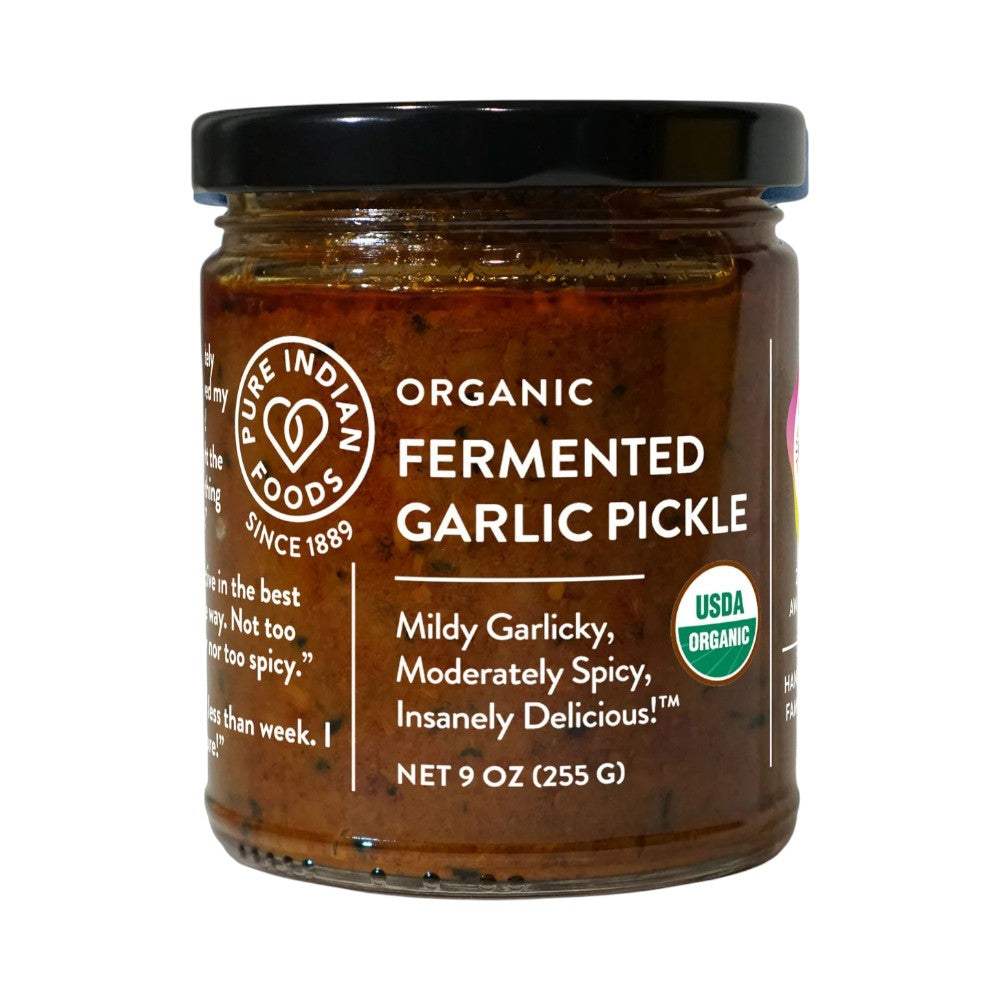 PURE INDIAN FOODS ORGANIC FERMENTED GARLIC PICKLES