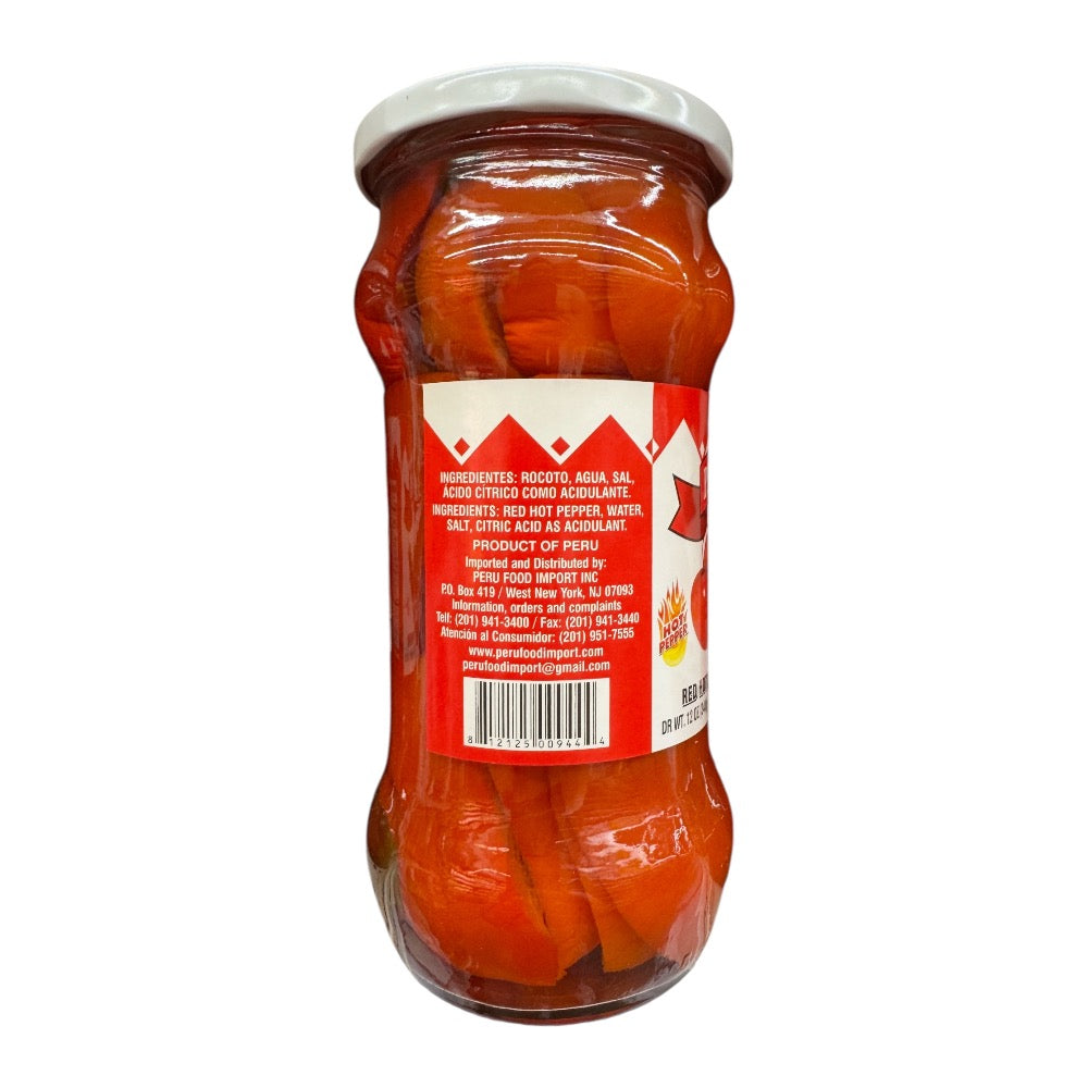 Peru Food Rocoto Red Hot Pepper Halves in Brine