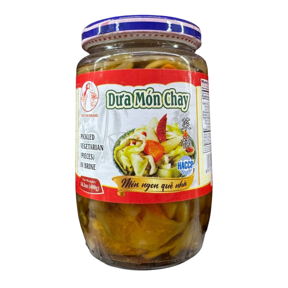 Tristar Brand Pickled Vegetarian (Pieces) in Brine (Dura Mon Chay)