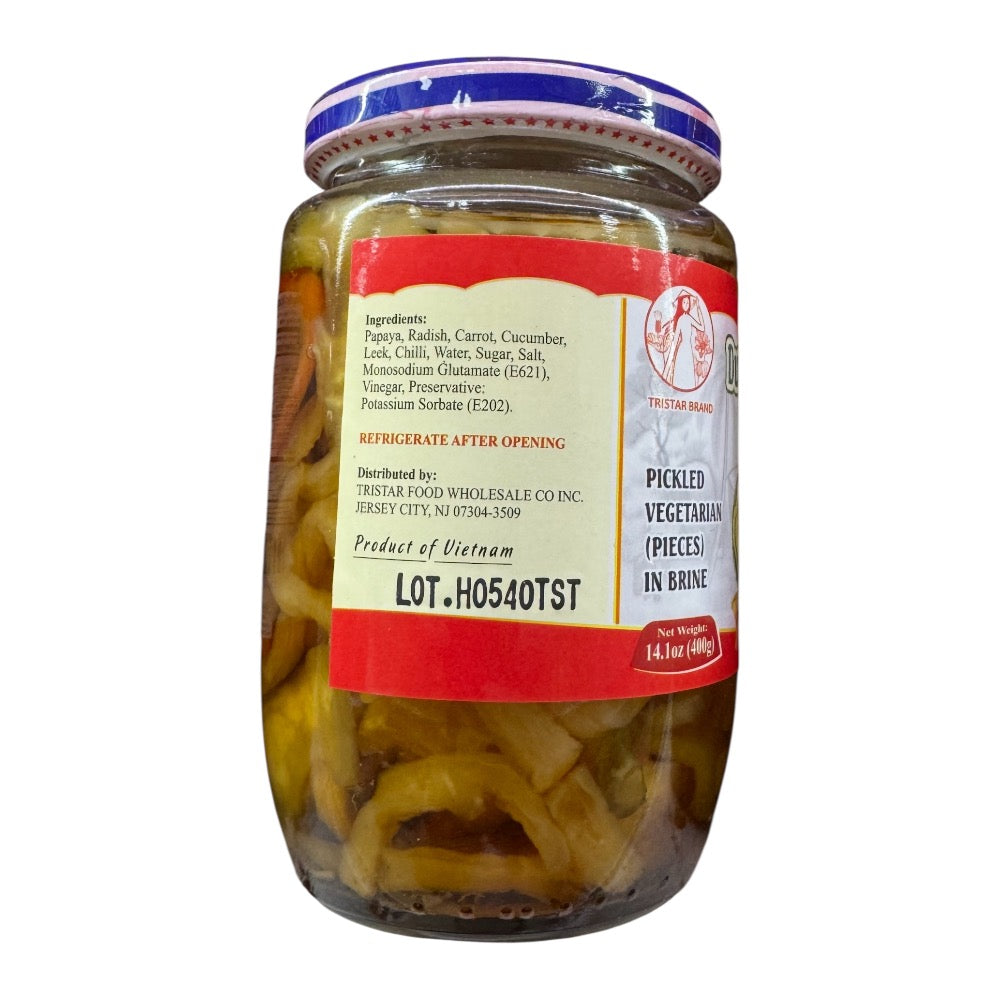 Tristar Brand Pickled Vegetarian (Pieces) in Brine (Dura Mon Chay)