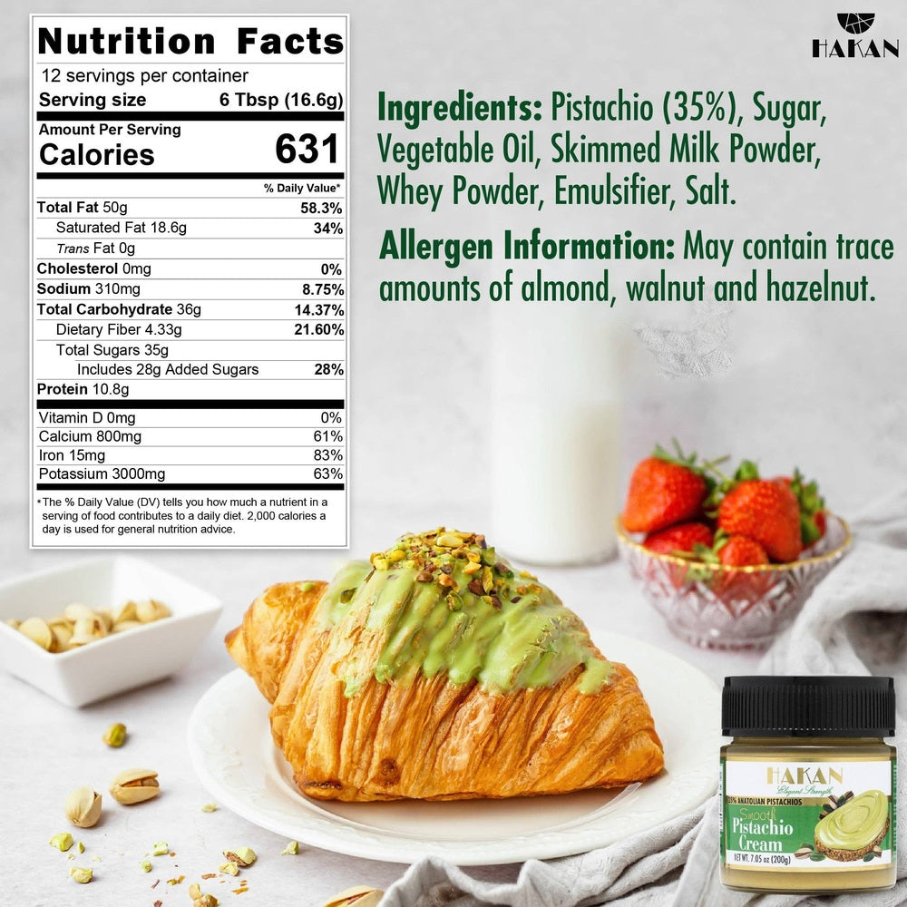 Hakan - Hakan Pistachio Cream, Pistachio Butter for Dubai Chocolate 7.05oz