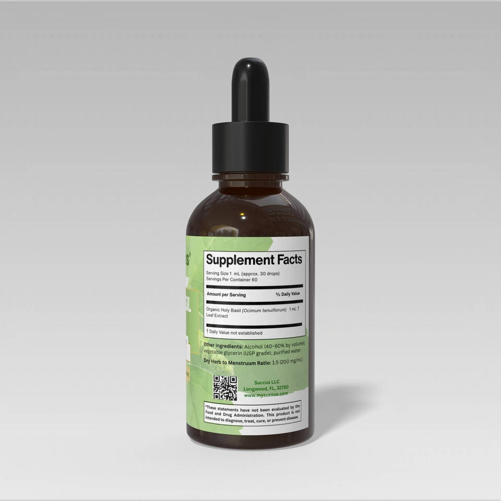 Succus - Holy Basil Tincture – Calming Herbal Balance - Alcohol Free / 1 fl oz
