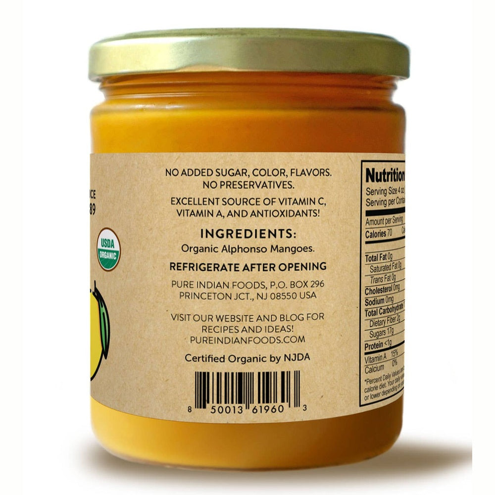 Pure Indian Foods - Alphonso Mango Puree, Certified Organic