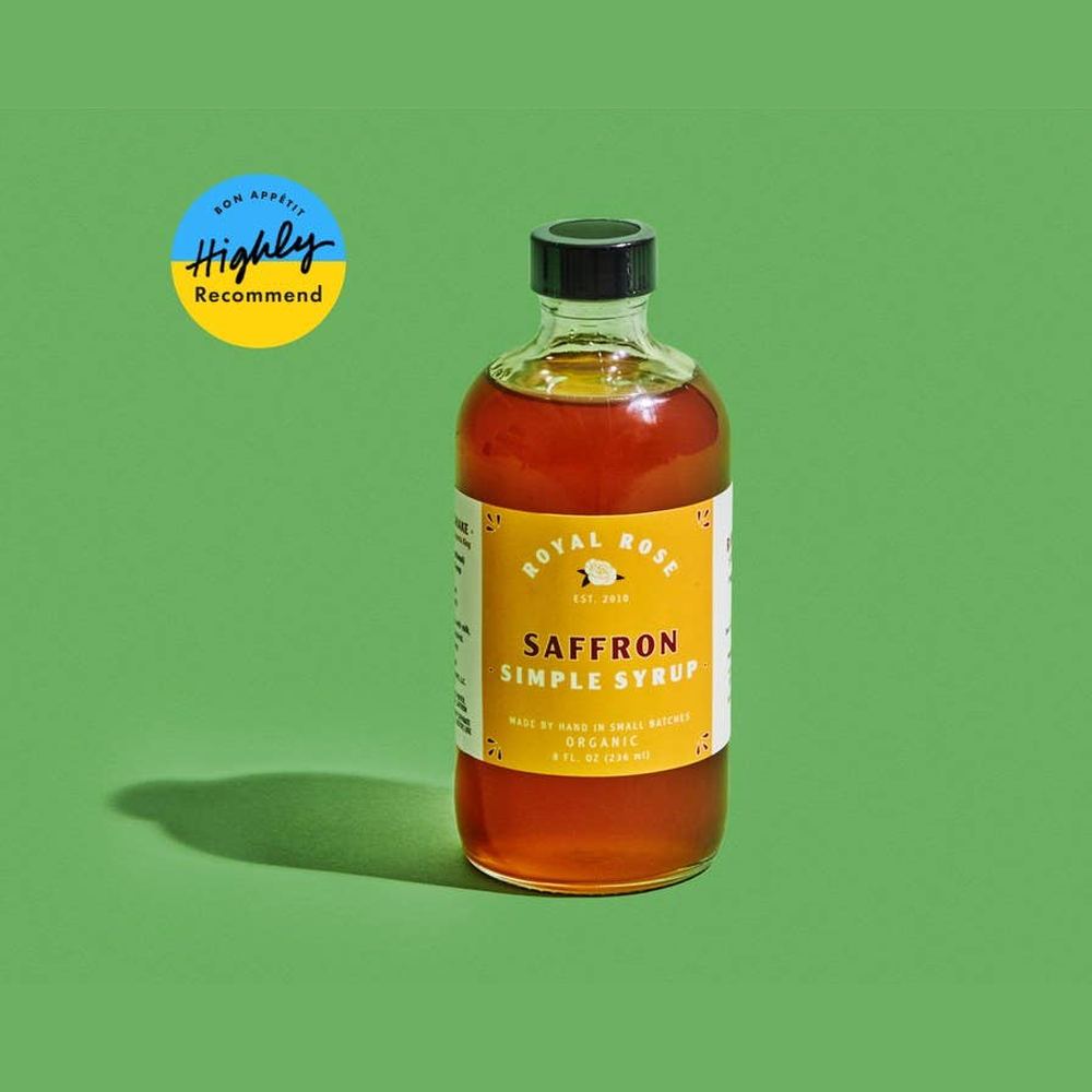 Royal Rose Syrups - Saffron Organic Simple Syrup - 8 oz