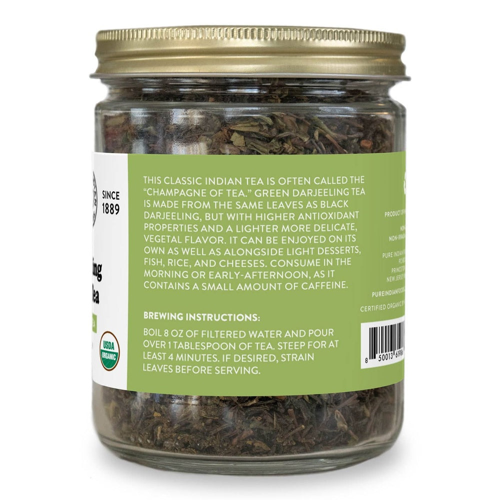 Pure Indian Foods - Darjeeling Green Tea, Certified Organic - 4 oz