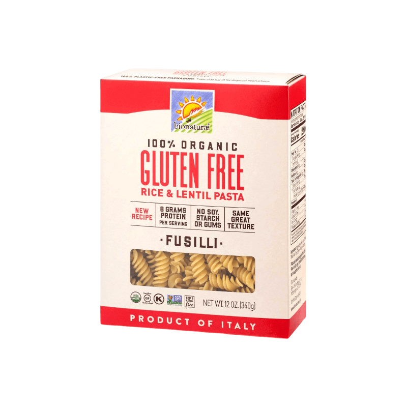 Bionaturae 100% Organic Gluten Free Rice & Lentil Pasta Fusilli