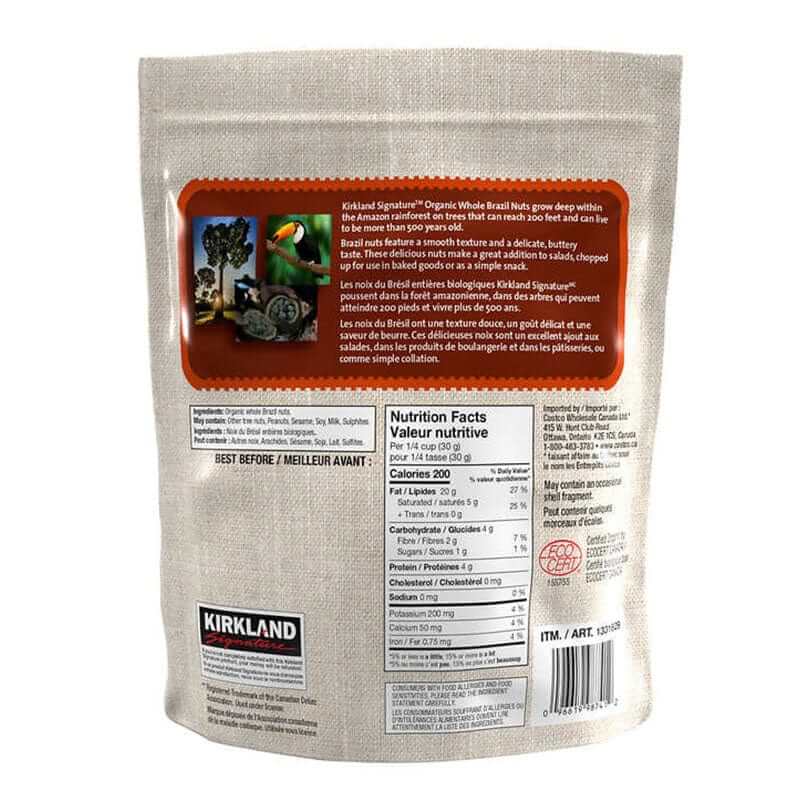 Kirkland Organic Whole Brazil Nuts