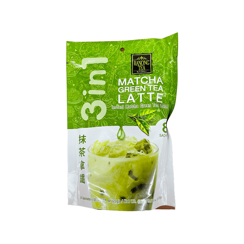 RANONG TEA Matcha Green Tea Latte 3 in 1 Instant Matcha Green Tea Latte 8 Sachets