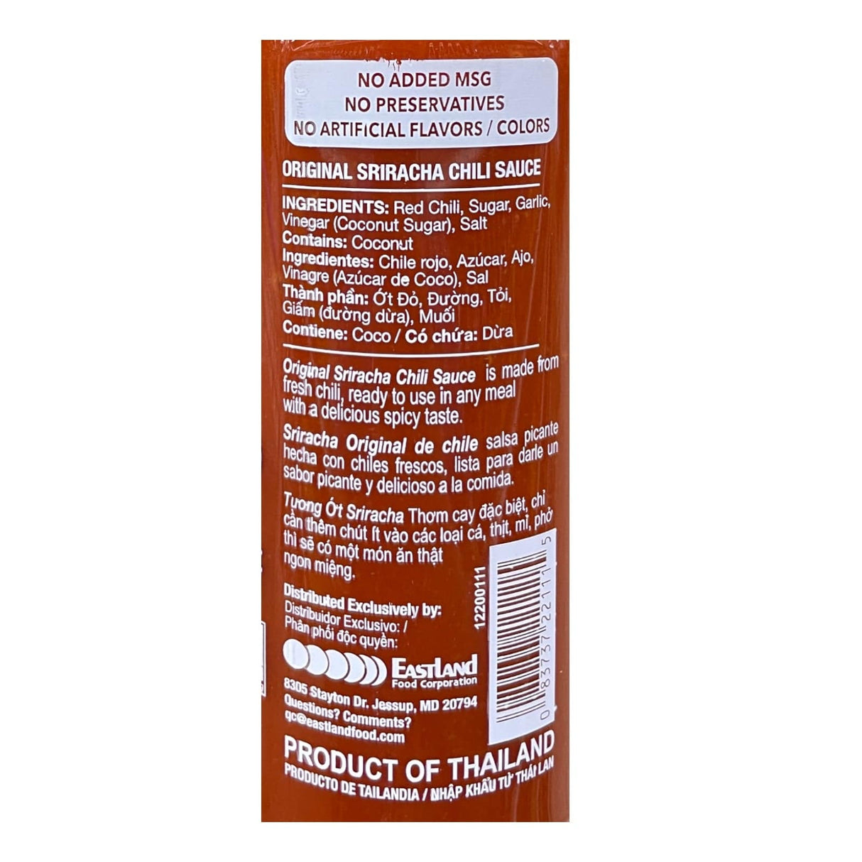 Three Mountains Original Sriracha Chili Sauce (Hot)