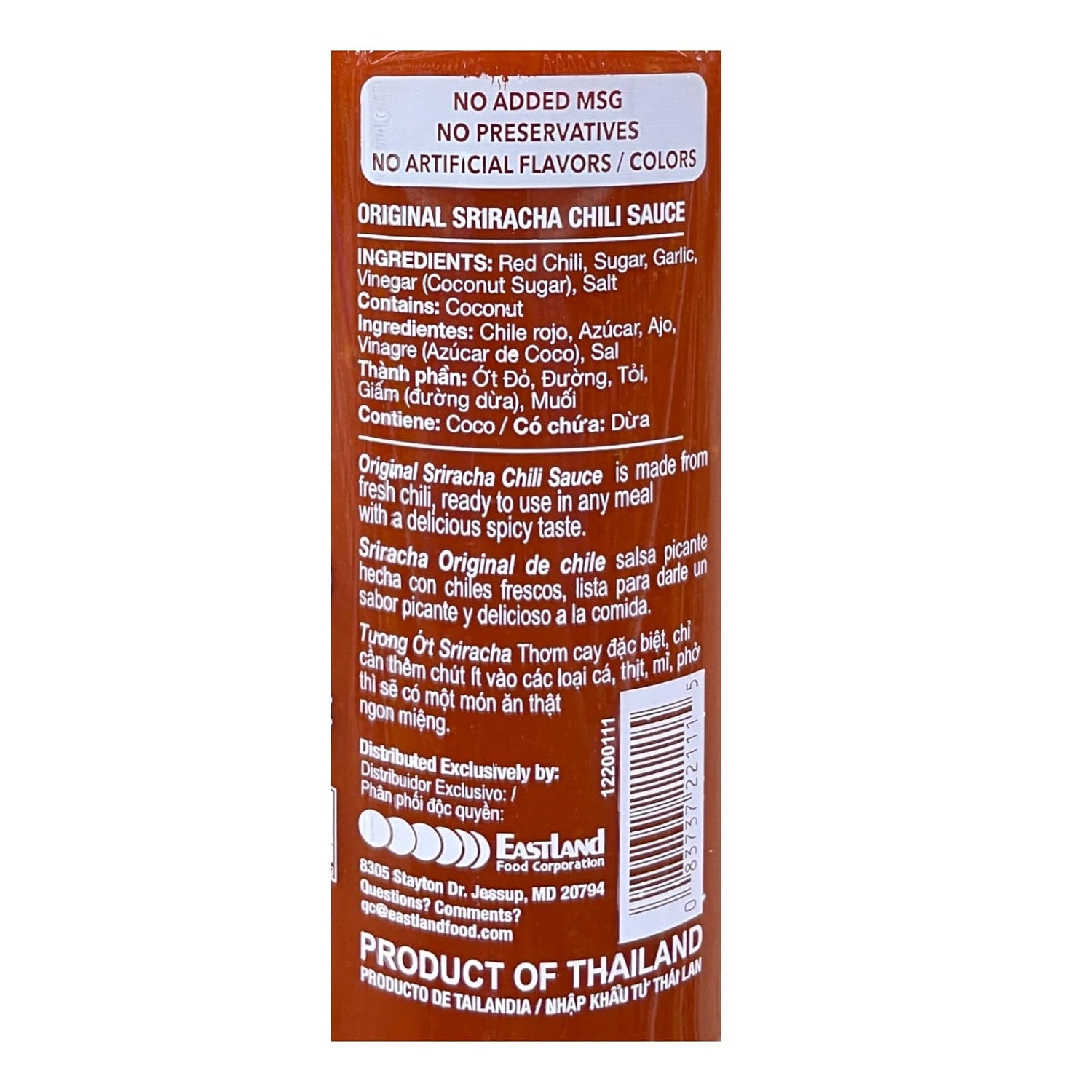Three Mountains Original Sriracha Chili Sauce (Hot)