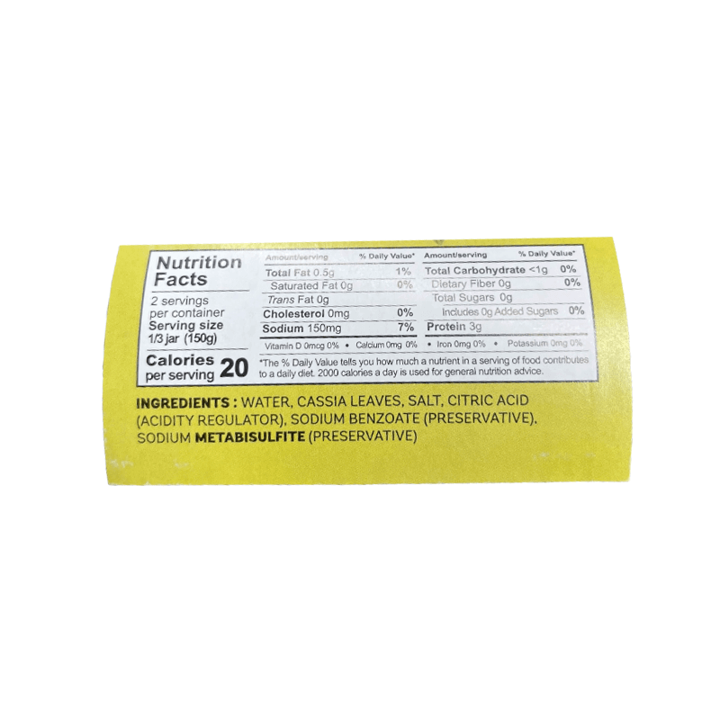 Wangderm Brand Pickled Cassia Leaves in Brine