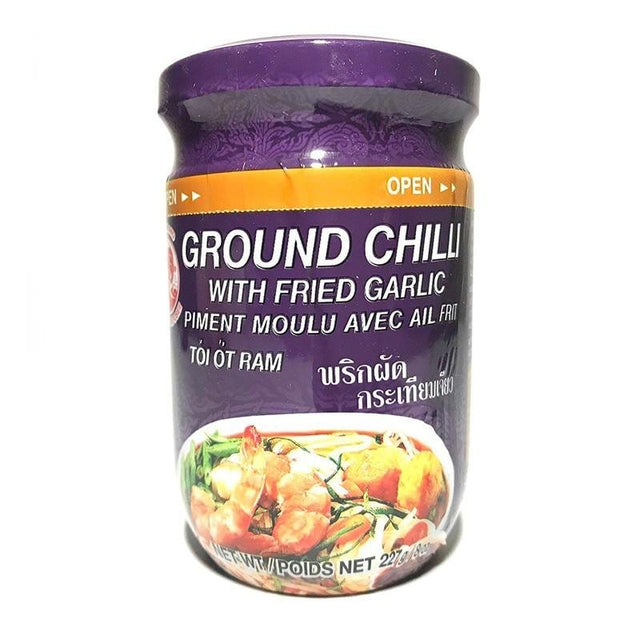 Cock Brand Ground Chilli with Fried Garlic - hot sauce market & more