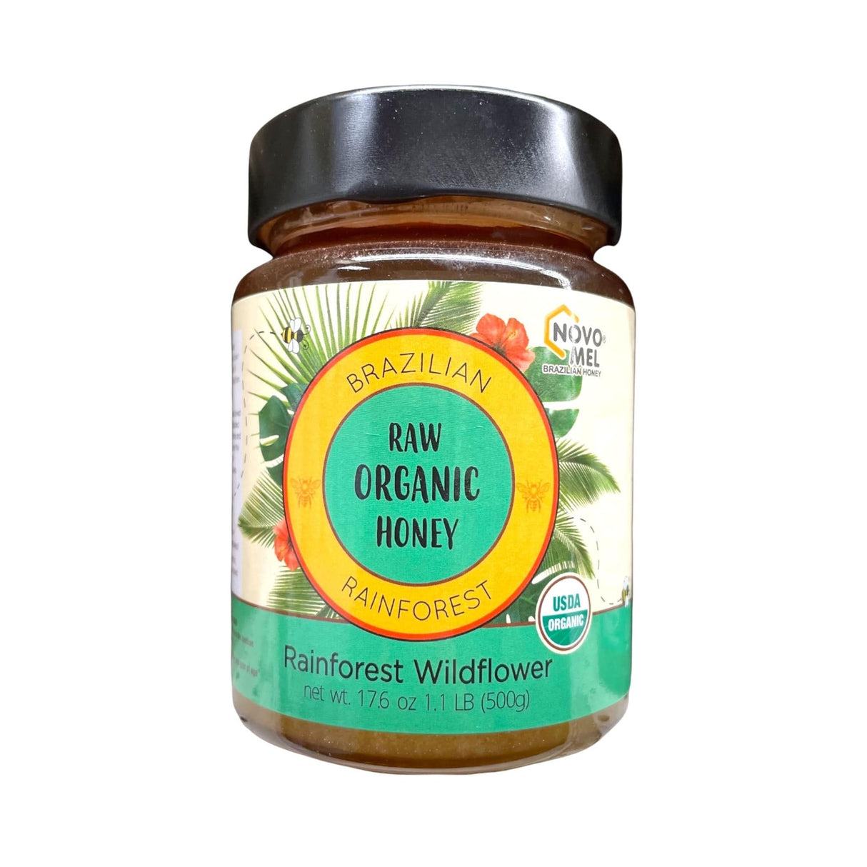 Honey, Syrups, Molasses & Nectars - Novo Mel Rain Forest Raw Organic Honey Wildflower