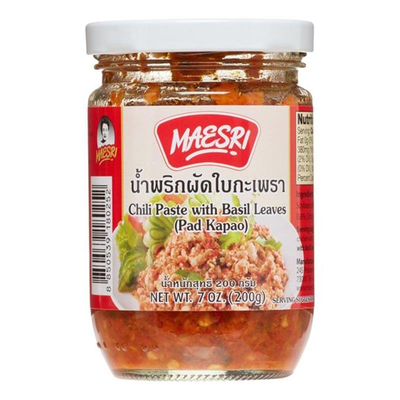 Marinades, Curry Paste, Sauce & Condiments - Maesri Chili Paste With Basil Leaves (Pad Kapao)