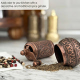 Hakan - Copper Black Pepper Grinder, Refillable Spice Mill, 4.3 in - Antique Gold