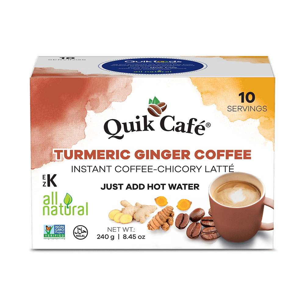 Quik Tea - Quik Café Tumeric Ginger Coffee Latte - 10 Count