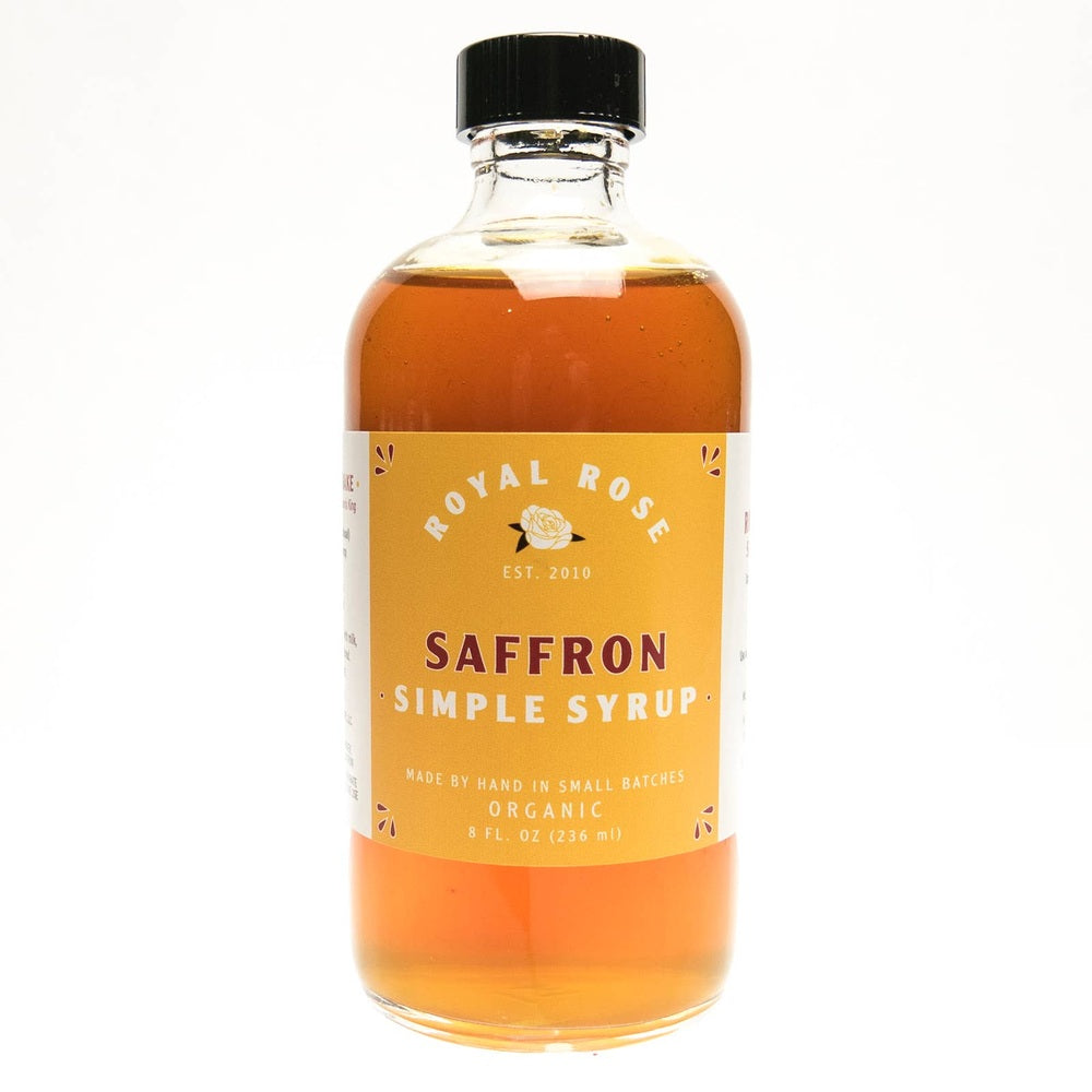 Royal Rose Syrups - Saffron Organic Simple Syrup - 8 oz