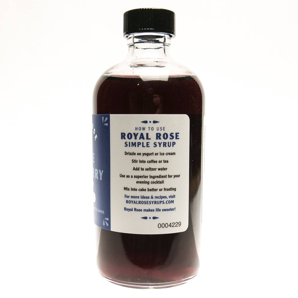 Royal Rose Syrups - Blueberry Organic Simple Syrup - 8 oz