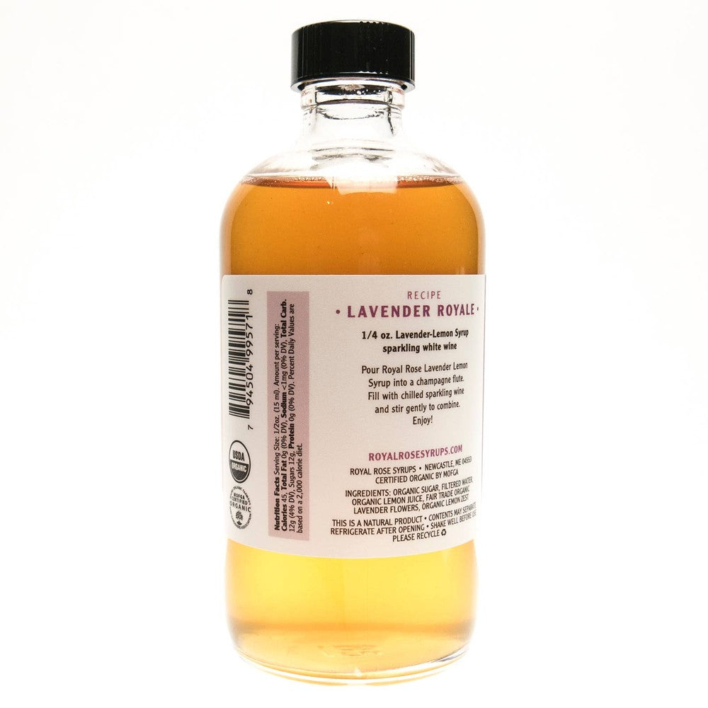 Royal Rose Syrups - Lavender-Lemon Organic Simple Syrup 8oz - 8 oz