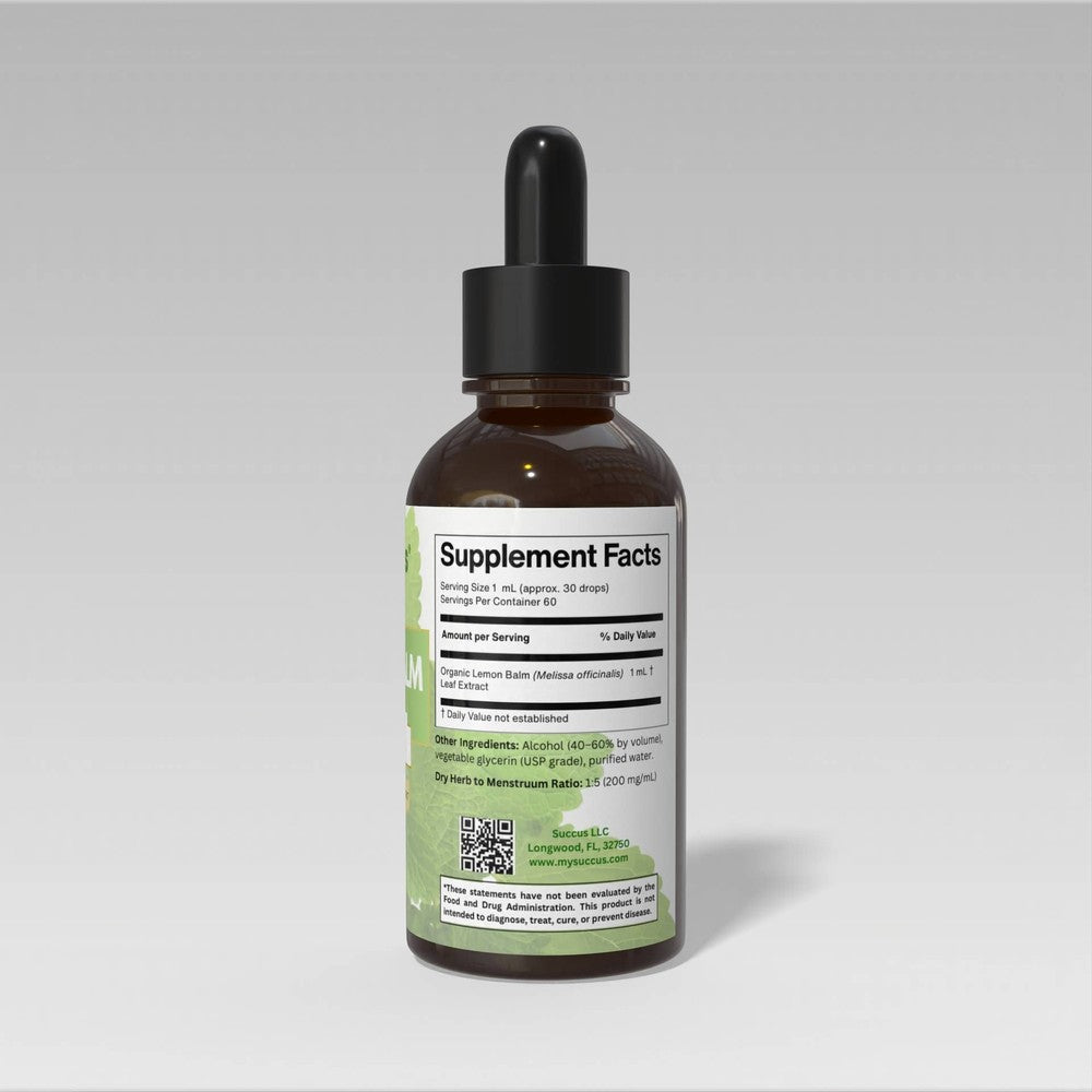 Succus - Lemon Balm Tincture | Premium Herbal Extract - Alcohol Free / 1 fl oz