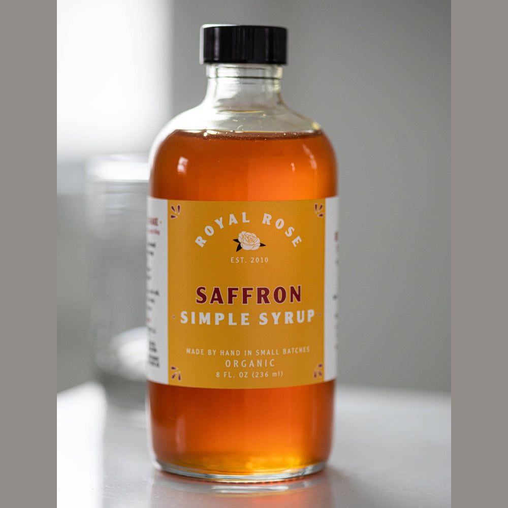 Royal Rose Syrups - Saffron Organic Simple Syrup - 8 oz