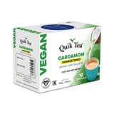 Quik Tea - Vegan Unsweetened Cardamom Chai Tea Latte - 10 Count