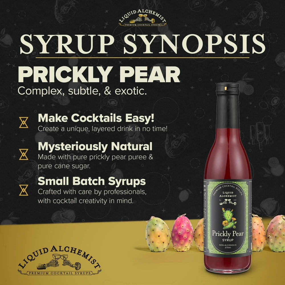 Liquid Alchemist Syrups - Prickly Pear Syrup for Margaritas, Cocktails & Drinks - 375ml