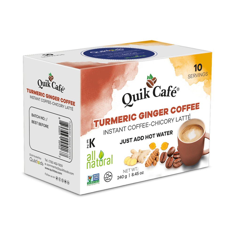 Quik Tea - Quik Café Tumeric Ginger Coffee Latte - 10 Count