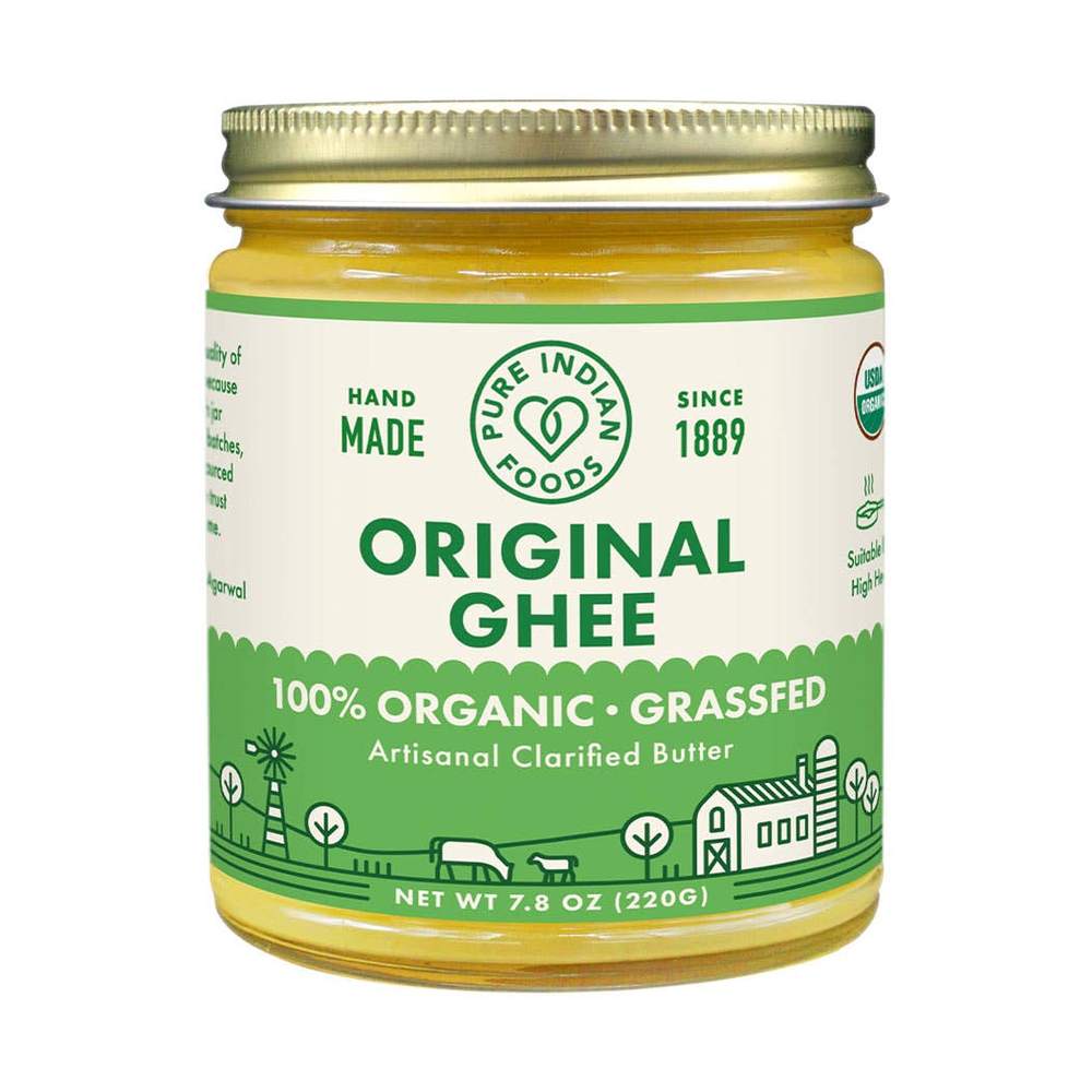 Pure Indian Foods - Original Ghee, Grassfed and Certified Organic - 7.8 oz (220g)