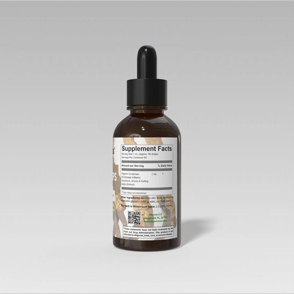 Succus - Cordyceps Tincture – Cordyceps militaris Mushroom Extract - Alcohol Free / 1 fl oz