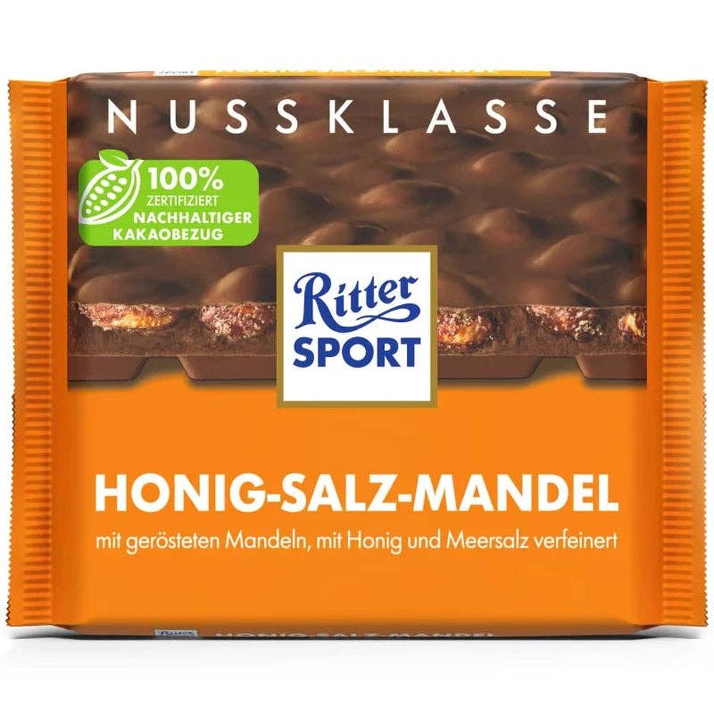 Global Bite Co - Ritter Sport Milk Honey Salt Whole Almond 100g (Germany)