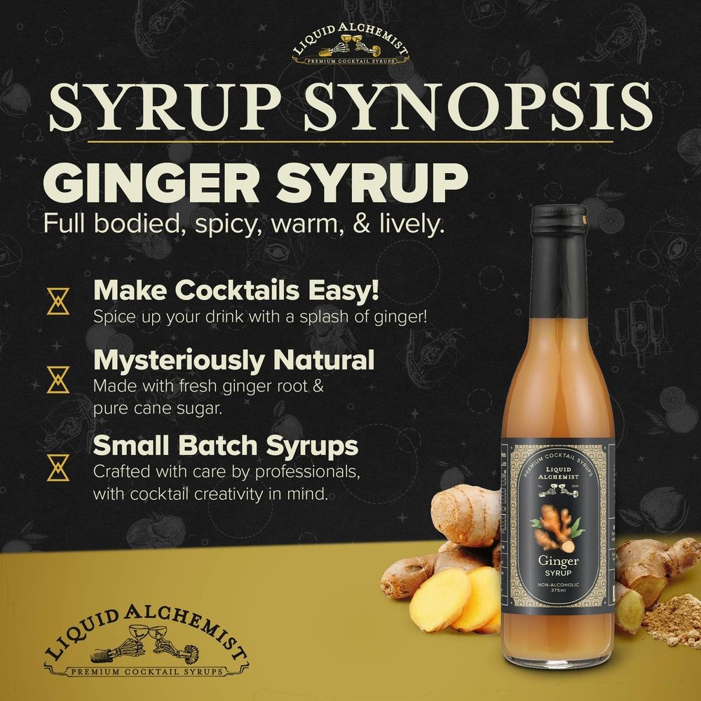 Liquid Alchemist Syrups - Ginger Syrup for Cocktails, Moscow Mules & Drinks - 375ml
