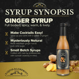 Liquid Alchemist Syrups - Ginger Syrup for Cocktails, Moscow Mules & Drinks - 375ml