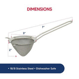 HIC - Harold Import Co. - HIC Kitchen Double-Ear Conical Tea Strainer, 3in